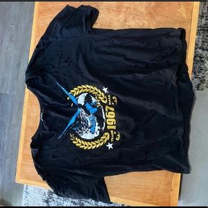 Distressed shirt, size medium